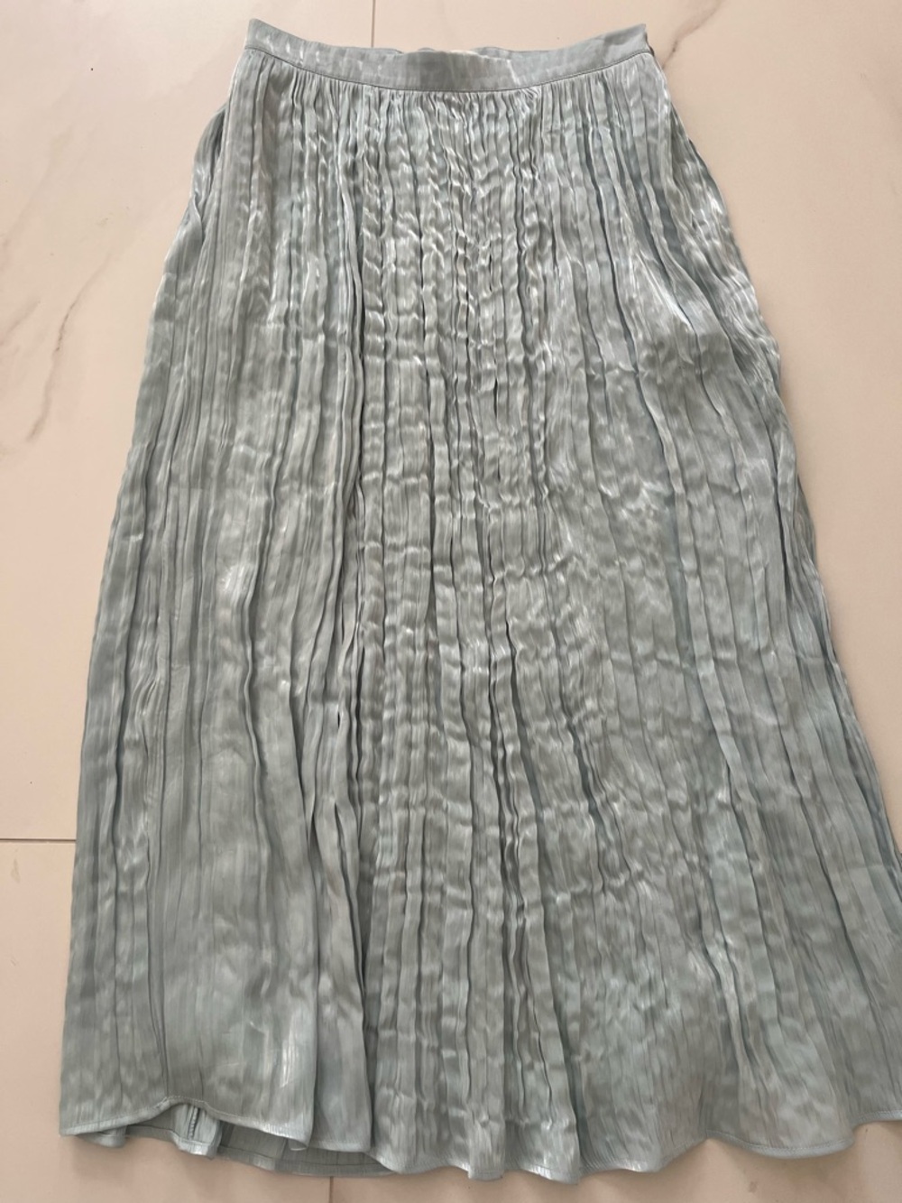 Free People Light Sage Pleated Maxi Skirt